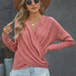 Double Take V Neck Wrap Front Knitted Top