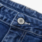 Sail Blue Wide Leg Pocketed High Waist Jeans