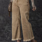 Light French Beige Acid Washed High Rise Cropped Jeans