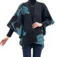 Winding River - Cozy Cashmere Like Travel Wrap Aqua/Black Reversible Loop