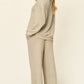 Double Take Full Size Texture Long Sleeve Top and Pants Set