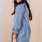 Light Blue Casual Buttoned Ruffle Denim Short Dress