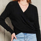 Double Take V Neck Wrap Front Knitted Top