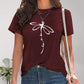 Dragonfly Graphic Round Neck Short Sleeve T-Shirt