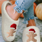 White Christmas Gingerbread Man Plush Slippers