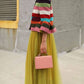 UZ Wholesale Puff Sleeves Multi-Colored Thick Striped Lapel Blouses&Shirts Tops: COLORFUL / L