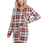 Red Christmas Plaid Long Sleeve Shirt and Pants Pajama Set