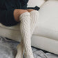 Leto Accessories - Cable Knit Socks: Burgundy