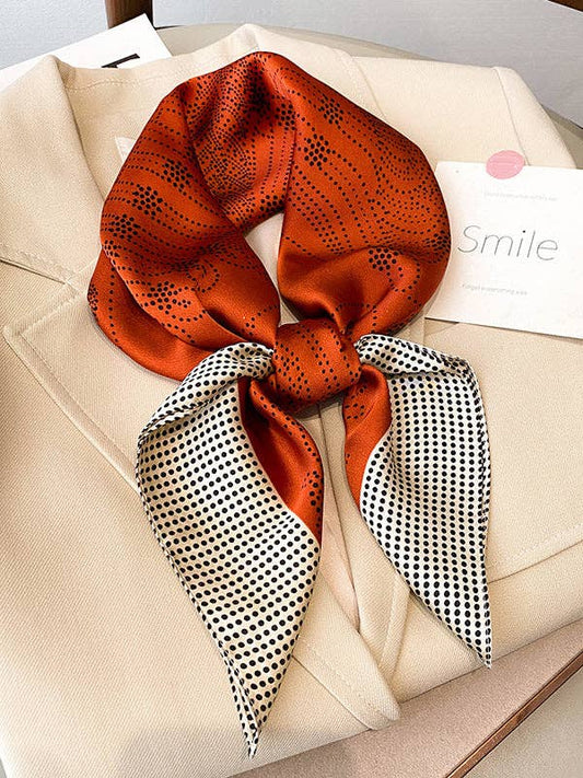 U.Z. Polka-Dot Leisure Fashion Scarf: BEIGE