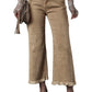 Light French Beige Acid Washed High Rise Cropped Jeans