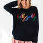 White Glitter Merry & Bright Round Neck Knit Sweater