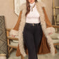 Plus Size Open Front Long Sleeve Coat