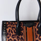 David Jones Leopard Contrast Rivet Handbag