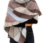 Winding River - Cozy Cashmere Like Blue/Brown Stained Glass Wrap: Short