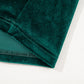 Evergreen Velvet Sequin Patchwork Sleeve Button Up Blouse