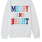 White Merry and Bright Quilted Sweatshirt