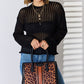 David Jones Leopard Contrast Rivet Handbag