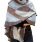 Winding River - Cozy Cashmere Like Blue/Brown Stained Glass Wrap: Short