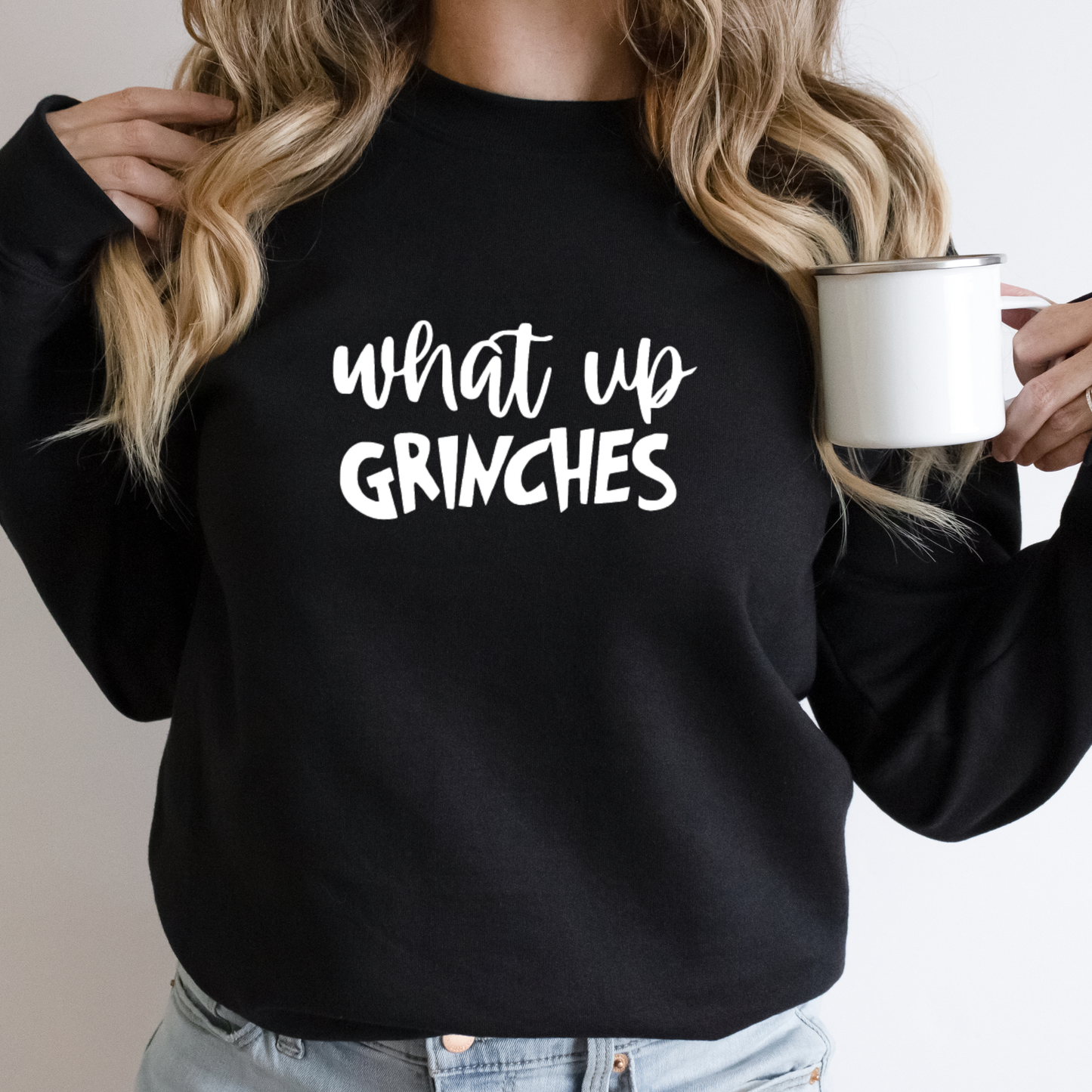 Wholehearted Motherhood and Co. - What Up Grinches Christmas Sweatshirt -  Graphic Tee: Green / Large