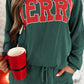 Racing Red Corded MERRY Long Sleeve Top and Shorts Pajama Set