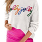 White Glitter Merry & Bright Round Neck Knit Sweater