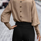 Round Neck Lantern Sleeve Blouse