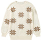 White Christmas Snowflake Pattern Tunic Sweater