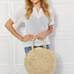 Justin Taylor Beach Date Straw Rattan Handbag in Ivory