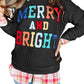 White Merry and Bright Quilted Sweatshirt