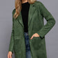 42POPS - ...SI-23491 Fitted Long Slv Faux Suede Open Jacket: KHA-cappuccino-172162 / L