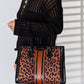 David Jones Leopard Contrast Rivet Handbag