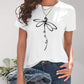 Dragonfly Graphic Round Neck Short Sleeve T-Shirt