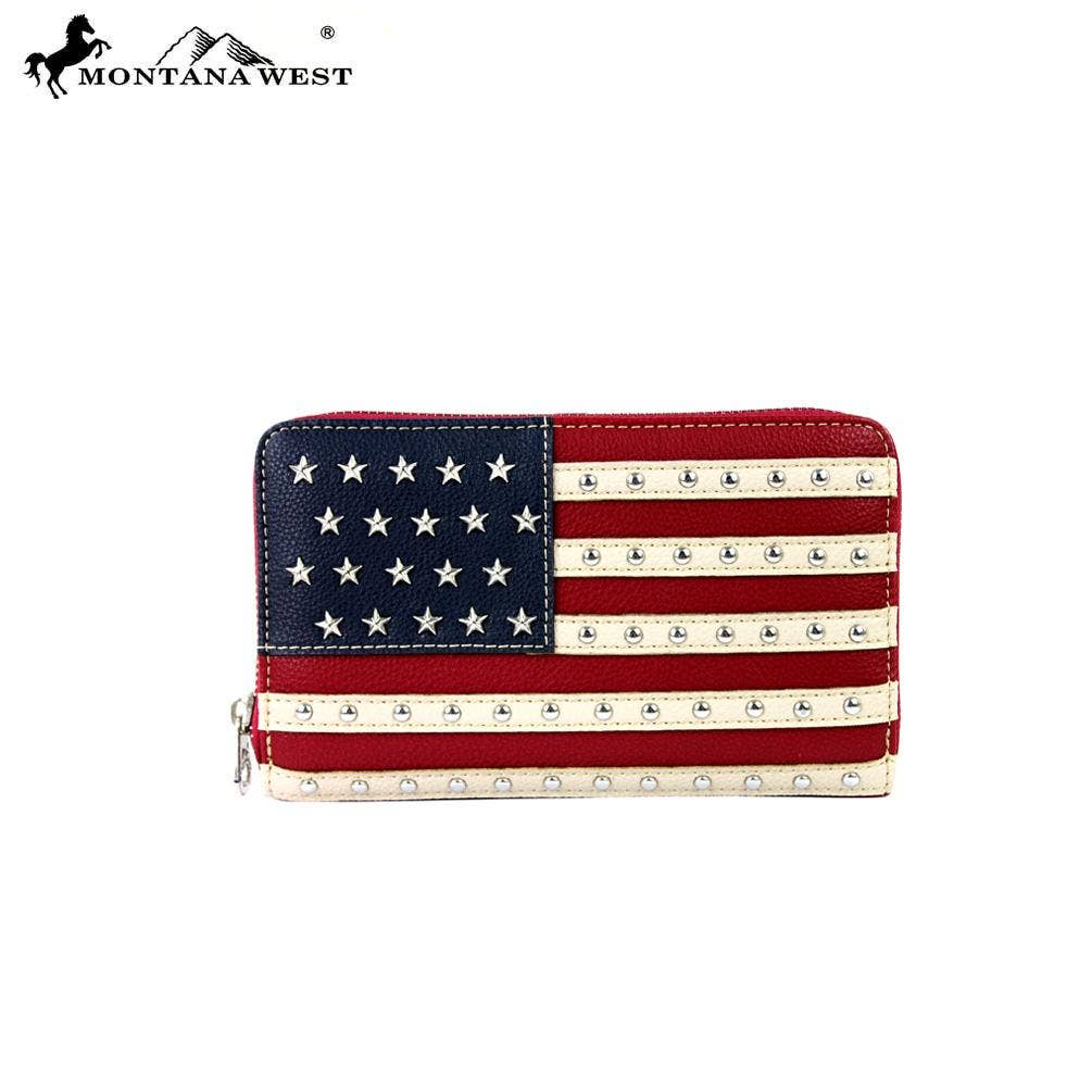 Montana West - US04-W003  Montana West American Pride Wallet: Red