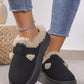 Thermal Fuzzy Buckle Platform Slippers