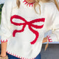 Bow Round Neck Long Sleeve Sweater