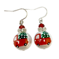 Fiona Accessories - Christmas Beaded Dangle Earrings Holiday Gifts: Red Reindeer