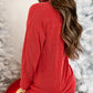 Racing Red Corded MERRY Long Sleeve Top and Shorts Pajama Set