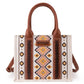 Montana West - WG2202-8120S  Wrangler Southwestern  Print Small Canvas Tote/Crossbody - Coffee: Coffee