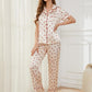 Contrast Piping Pocketed Top and Pants Lounge Set