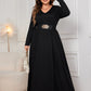 Honey Plus Size Cutout V-Neck Long Sleeve Maxi Dress