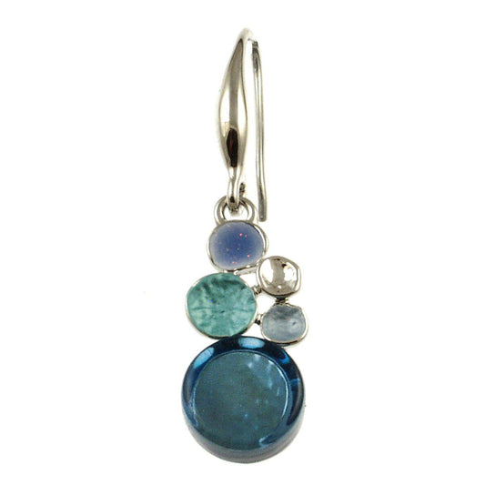 Origin Jewelry - Multi Dot Earring, Two-Tone Shell & Resin: Blue