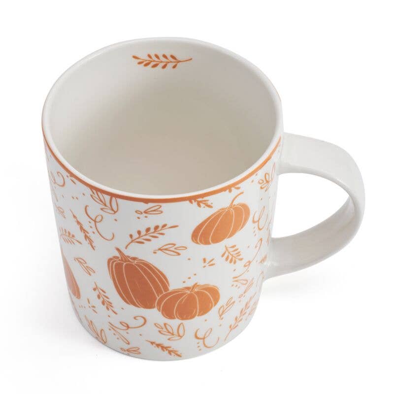 Fitz and Floyd® Mikasa® Pfaltzgraff® - Pfaltzgraff 18Oz Mug Pumpkins Leaves Open Stock: Porcelain / English