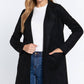 42POPS - ...SI-23491 Fitted Long Slv Faux Suede Open Jacket: KHA-cappuccino-172162 / L