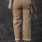 Light French Beige Acid Washed High Rise Cropped Jeans