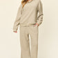 Double Take Full Size Texture Long Sleeve Top and Pants Set