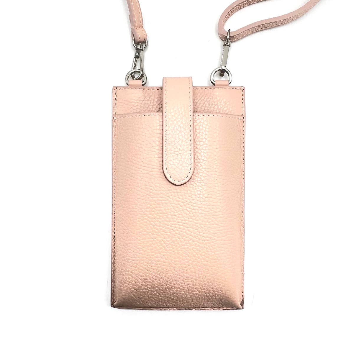 Suie Valentini srl - Summer genuine leather phone bag, Made in Italy, art. 112560: D.Orange