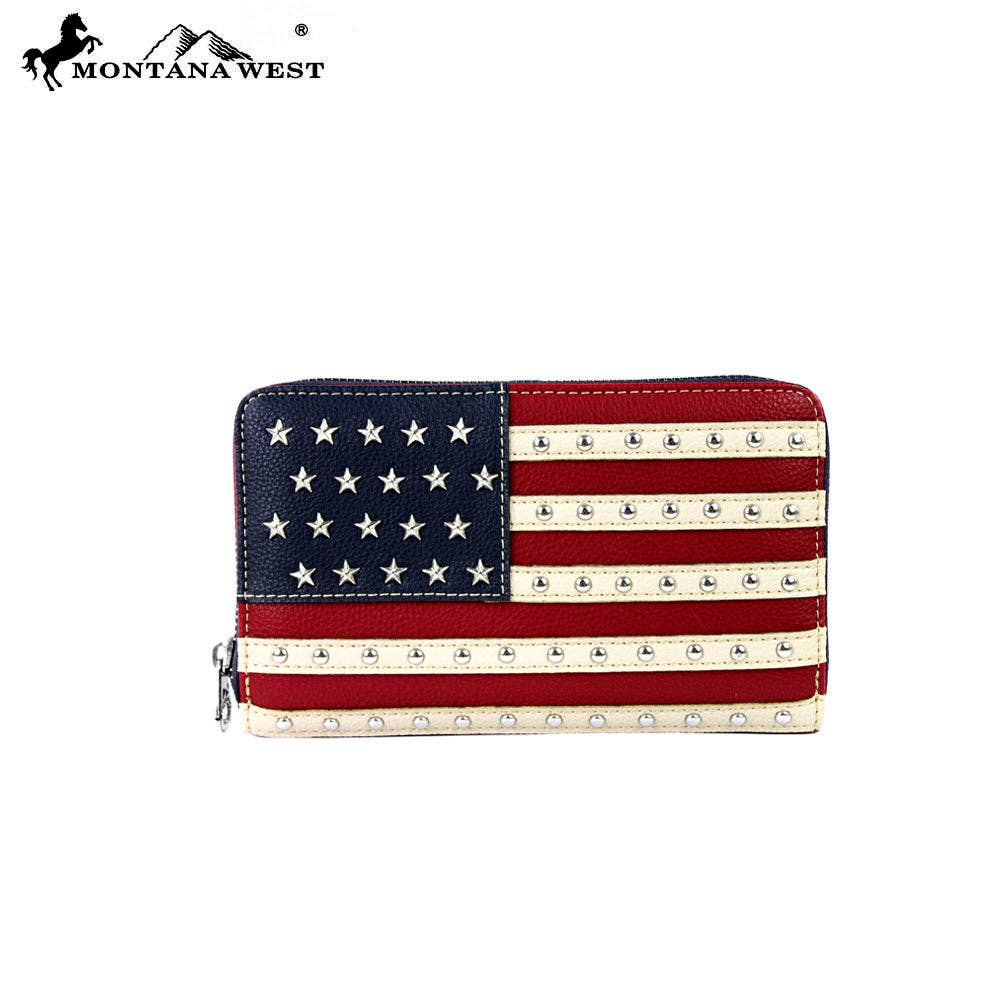 Montana West - US04-W003  Montana West American Pride Wallet: Red