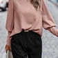 Round Neck Lantern Sleeve Blouse