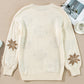 White Christmas Snowflake Pattern Tunic Sweater