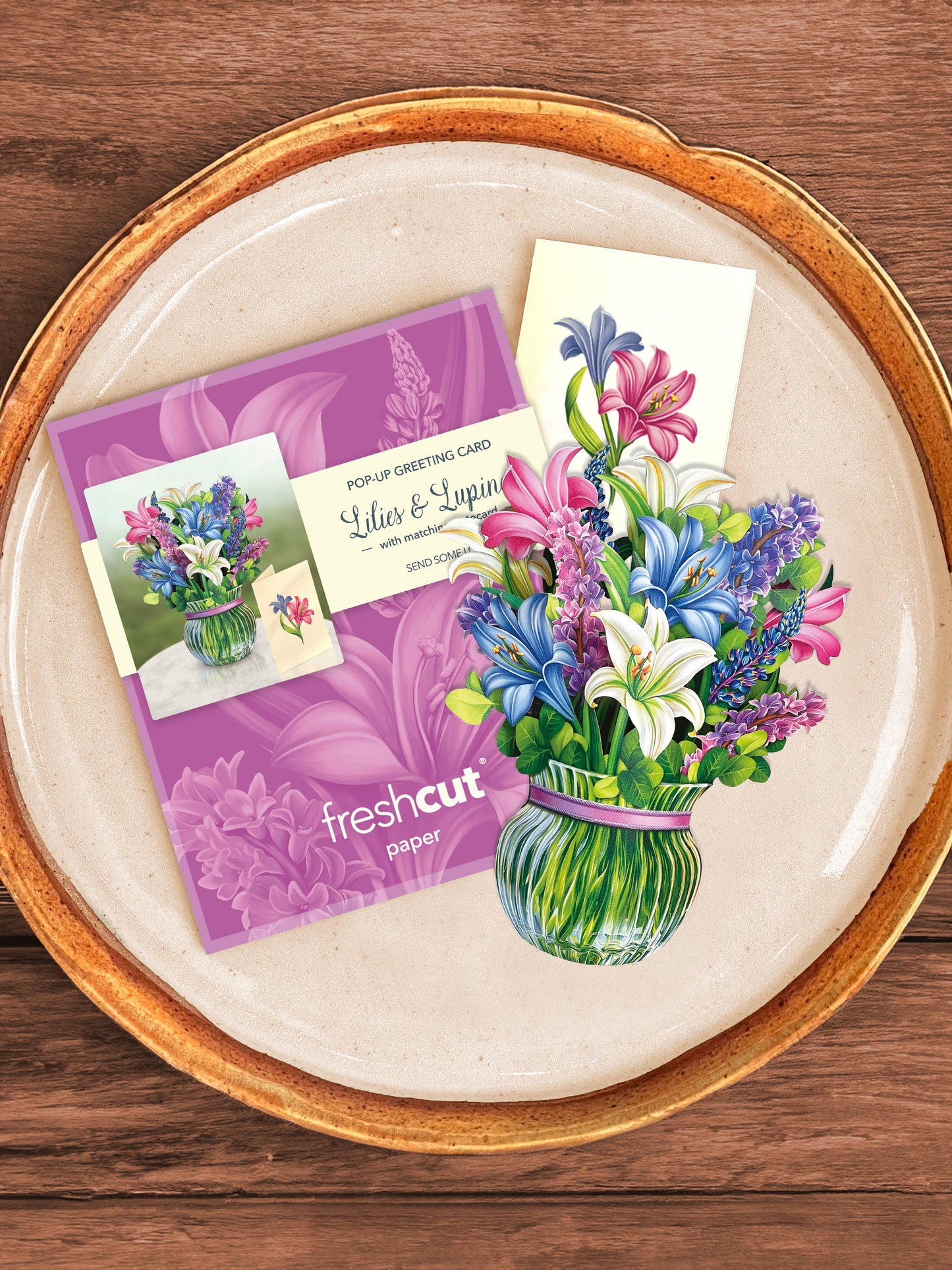 FreshCut Paper LLC - Mini Lilies & Lupines (10 Pop-up Greeting Cards)